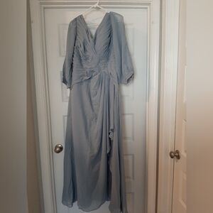Dusty Blue Formal Pleated Dress, NEW , Size 16.